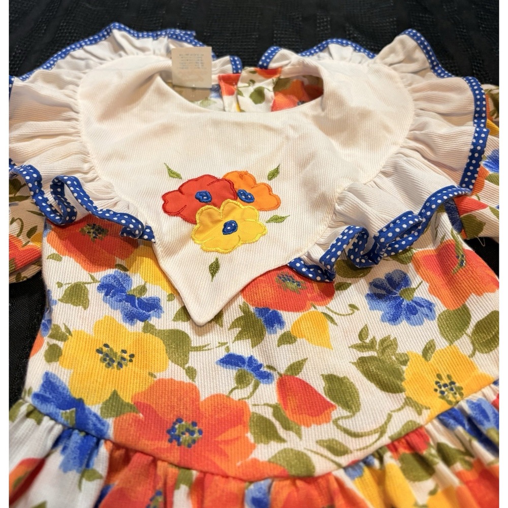 Vintage Young Hearts‎ Retro Floral Dress Colorful Flower Power Girl's Youth 6x